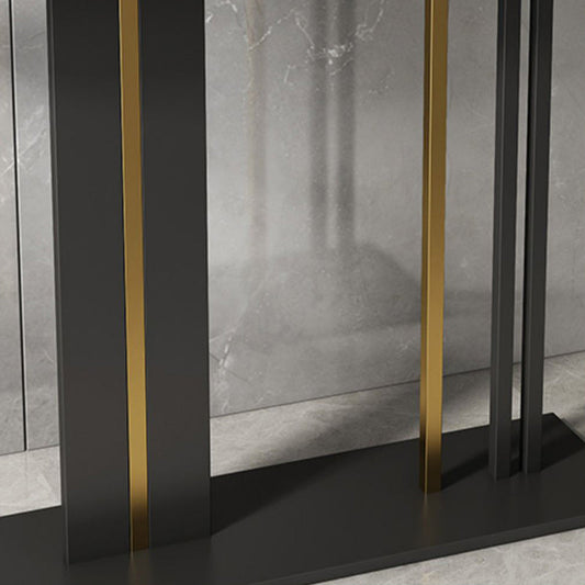 Modern 31.5" Tall Console Table Stone Abstract Base Accent Table for Hall