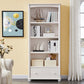 Wooden Closed Back Bookcase Contemporary Standard Bookshelf with Shelves
