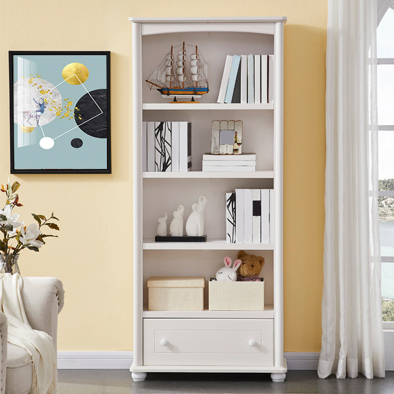 Wooden Closed Back Bookcase Contemporary Standard Bookshelf with Shelves