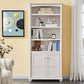 Wooden Closed Back Bookcase Contemporary Standard Bookshelf with Shelves