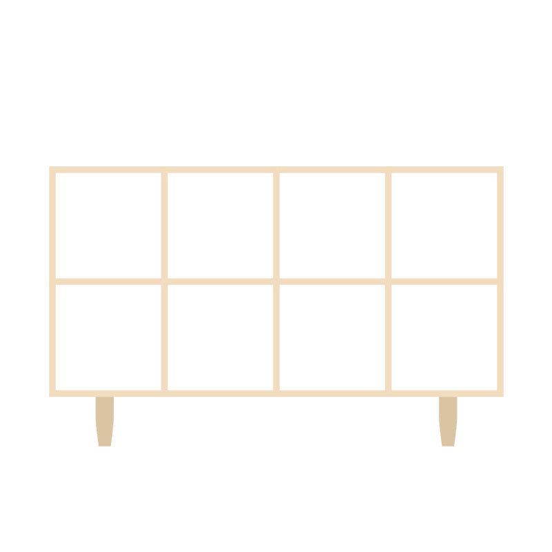 Natural Standard Bookshelf Wooden Contemporary Bookcase with Shelves 54.3"L x 11.8"W x 33.5"H Open Back Clearhalo 'Bookcases' 'furn' 'furn_bookcases' 'Furniture' 'Office Furniture' 6584609