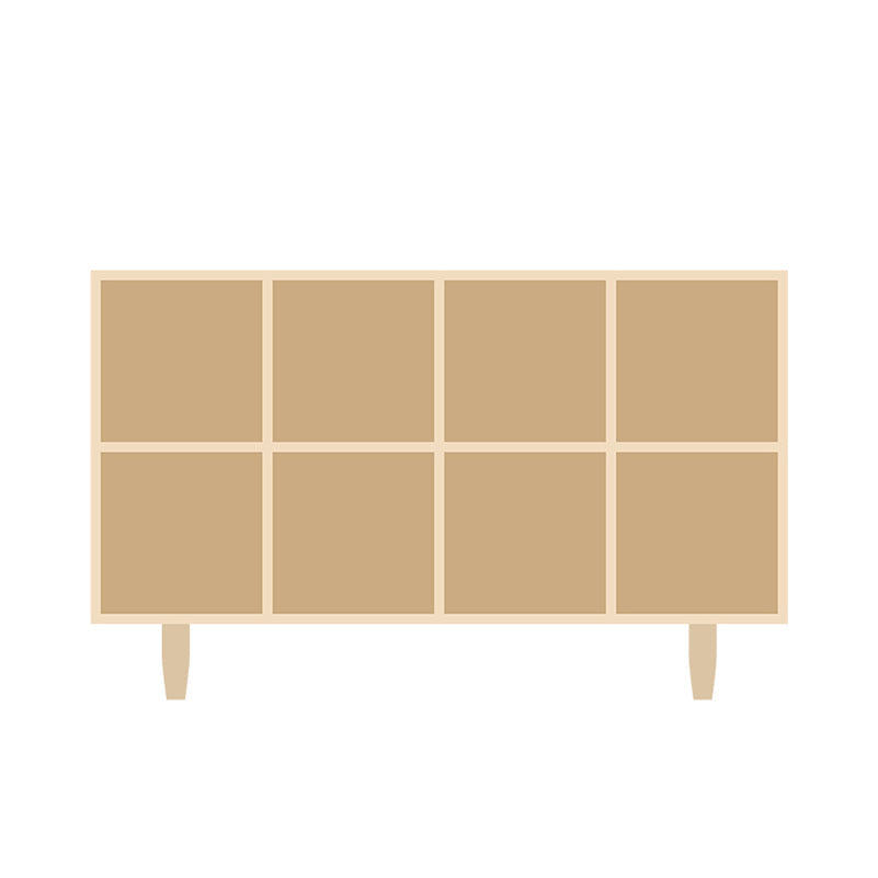 Natural Standard Bookshelf Wooden Contemporary Bookcase with Shelves 54.3"L x 11.8"W x 33.5"H Closed Back Clearhalo 'Bookcases' 'furn' 'furn_bookcases' 'Furniture' 'Office Furniture' 6584611