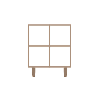 Contemporary Wooden Bookcase Standard Natural Bookshelf with Shelves