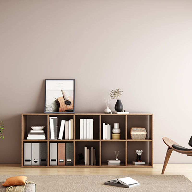 Contemporary Wooden Bookcase Standard Natural Bookshelf with Shelves