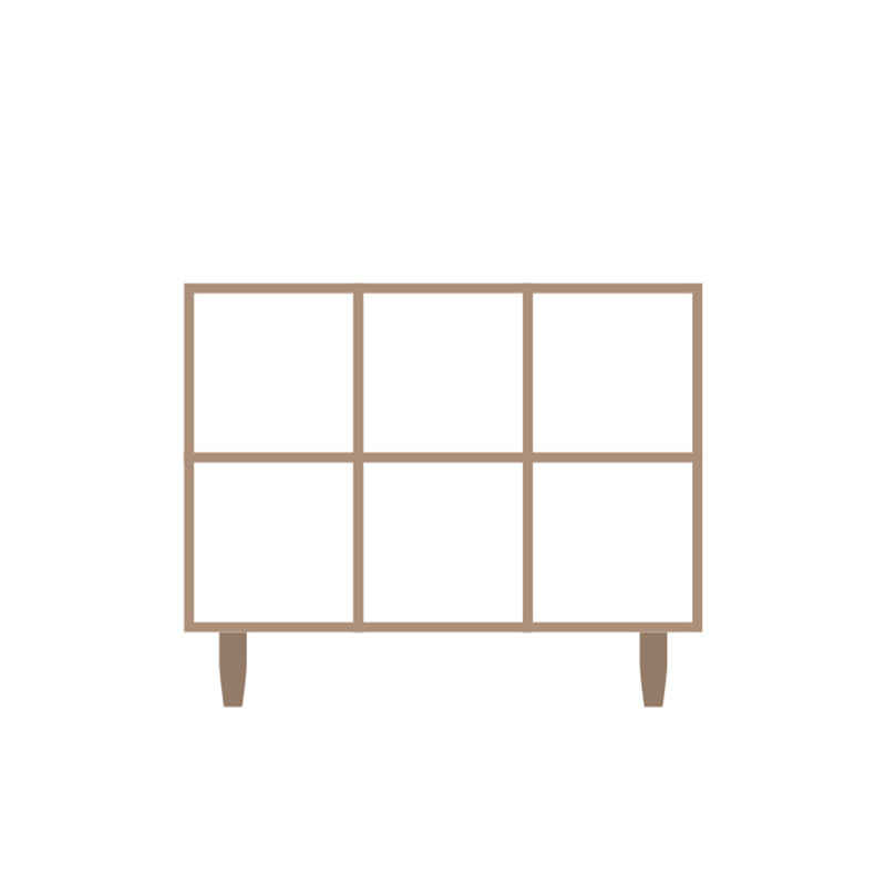 Contemporary Wooden Bookcase Standard Natural Bookshelf with Shelves