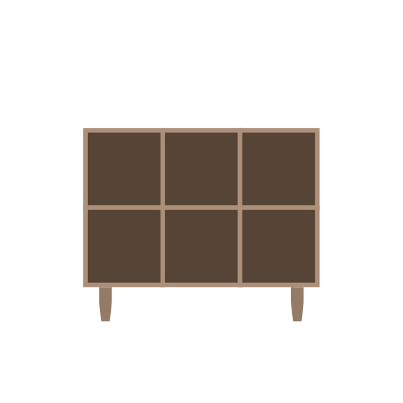 Contemporary Wooden Bookcase Standard Natural Bookshelf with Shelves