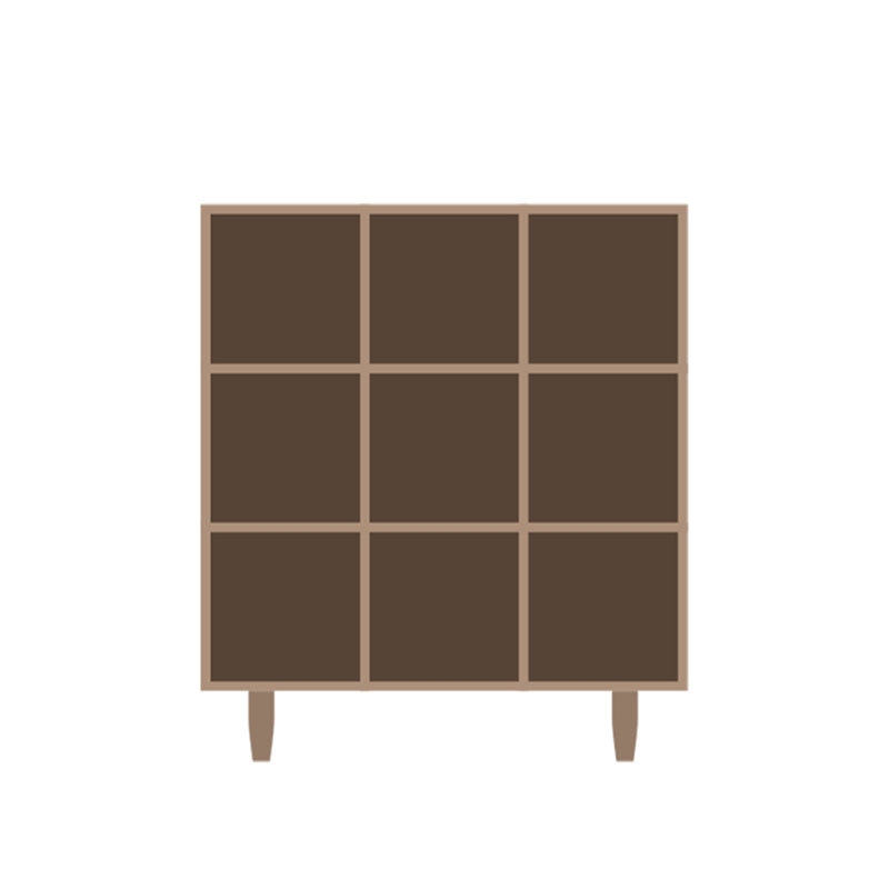 Contemporary Wooden Bookcase Standard Natural Bookshelf with Shelves