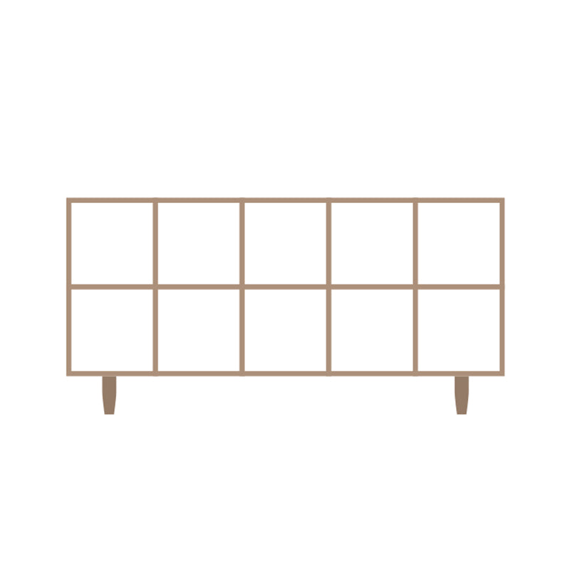 Contemporary Wooden Bookcase Standard Natural Bookshelf with Shelves