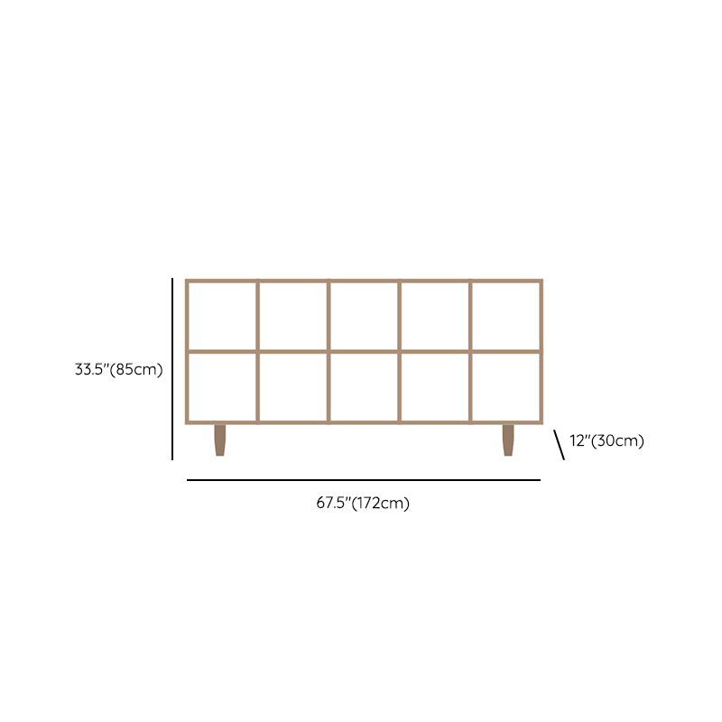 Contemporary Wooden Bookcase Standard Natural Bookshelf with Shelves