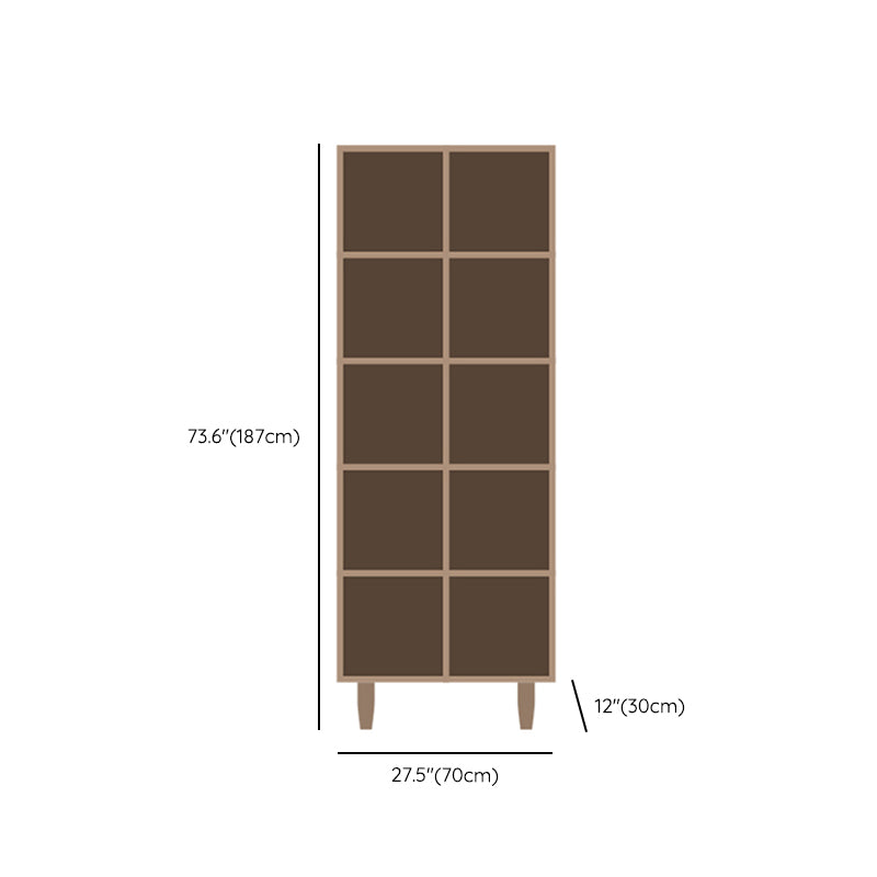 Contemporary Wooden Bookcase Standard Natural Bookshelf with Shelves