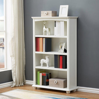 Wooden Closed Back Bookcase Standard Contemporary Bookshelf with Shelves