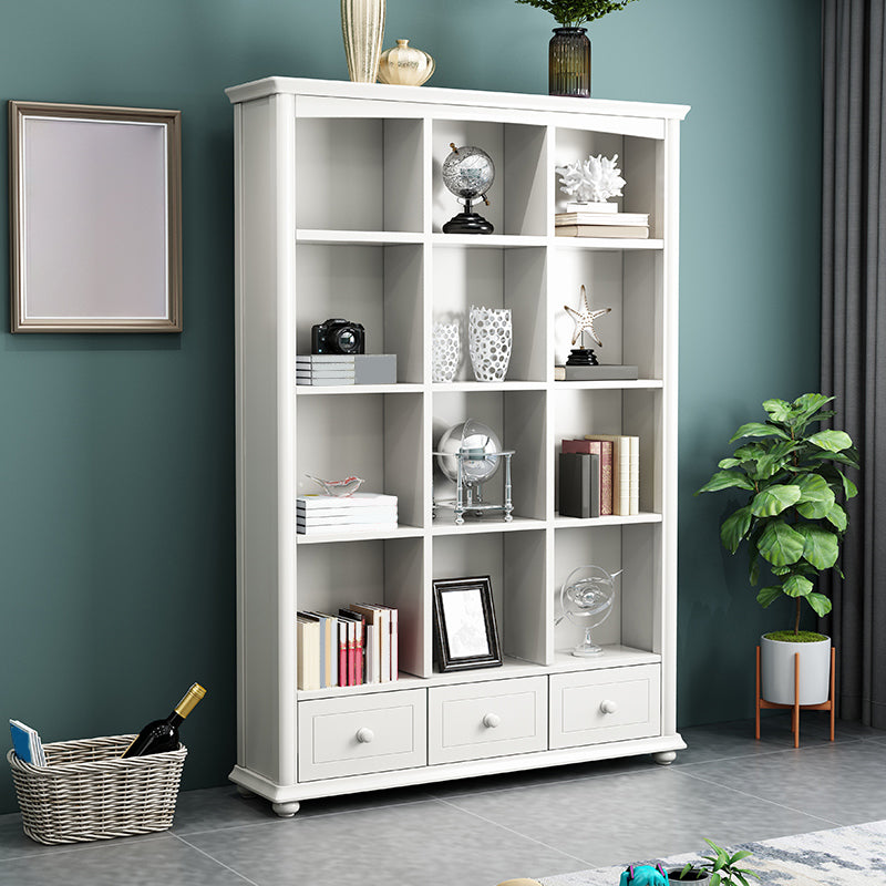 Wooden Closed Back Bookcase Standard Contemporary Bookshelf with Shelves