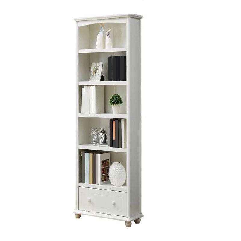 Wooden Closed Back Bookcase Standard Contemporary Bookshelf with Shelves