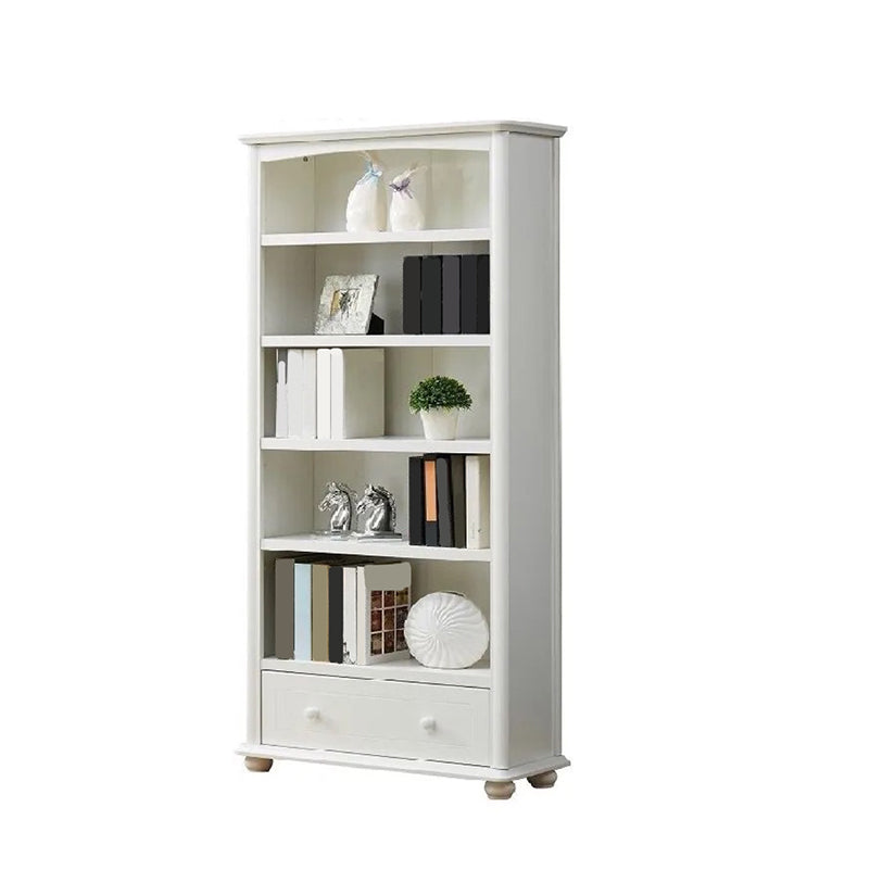 Wooden Closed Back Bookcase Standard Contemporary Bookshelf with Shelves