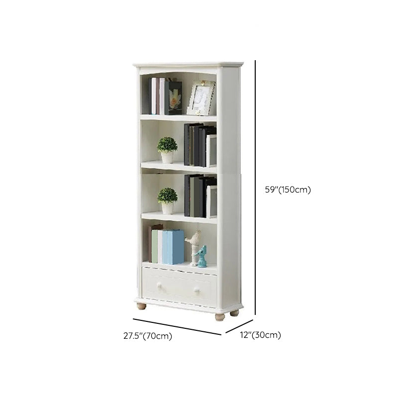 Wooden Closed Back Bookcase Standard Contemporary Bookshelf with Shelves