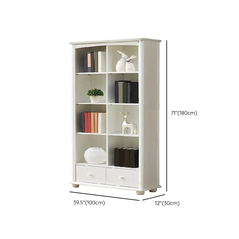 Wooden Closed Back Bookcase Standard Contemporary Bookshelf with Shelves