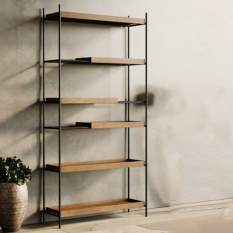 Contemporary Wooden Bookshelf Open Back Etagere Bookcase with Shelves Clearhalo 'Bookcases' 'furn' 'furn_bookcases' 'Furniture' 'Office Furniture' 6584798