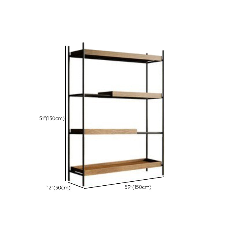 Contemporary Wooden Bookshelf Open Back Etagere Bookcase with Shelves Clearhalo 'Bookcases' 'furn' 'furn_bookcases' 'Furniture' 'Office Furniture' 6584808
