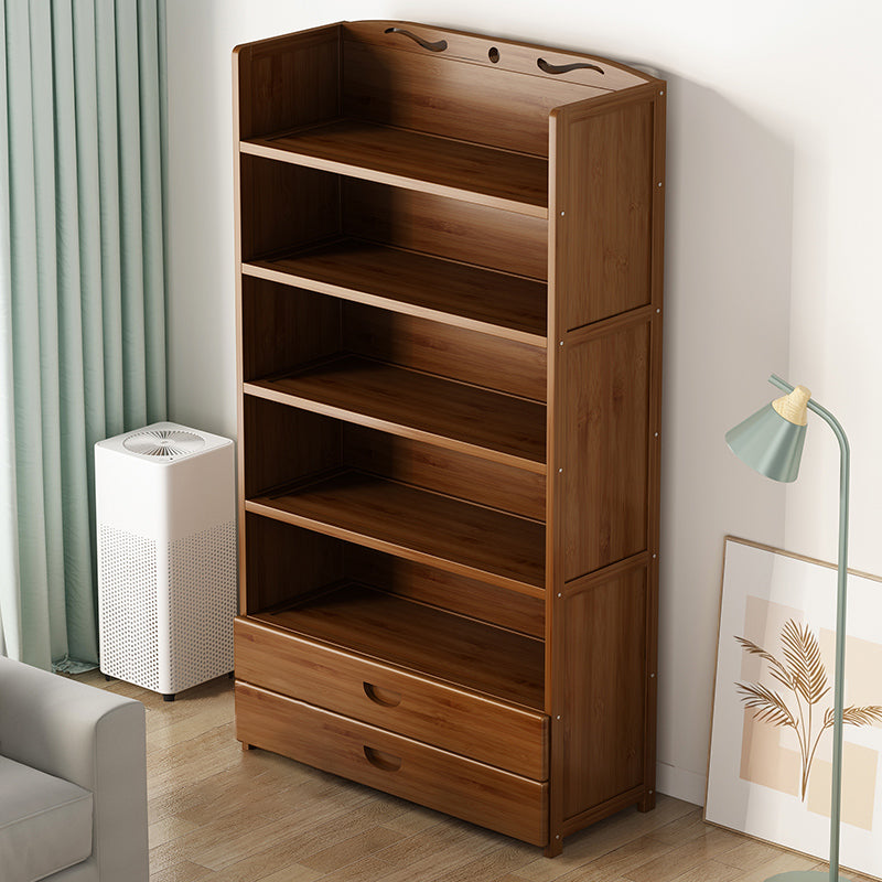 Contemporary Bamboo Bookcase Standard Closed Back Bookshelf with Shelves Clearhalo 'Bookcases' 'furn' 'furn_bookcases' 'Furniture' 'Office Furniture' 6584826