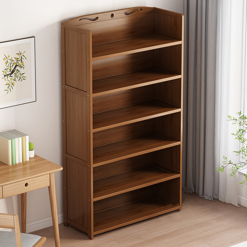 Contemporary Bamboo Bookcase Standard Closed Back Bookshelf with Shelves Clearhalo 'Bookcases' 'furn' 'furn_bookcases' 'Furniture' 'Office Furniture' 6584827