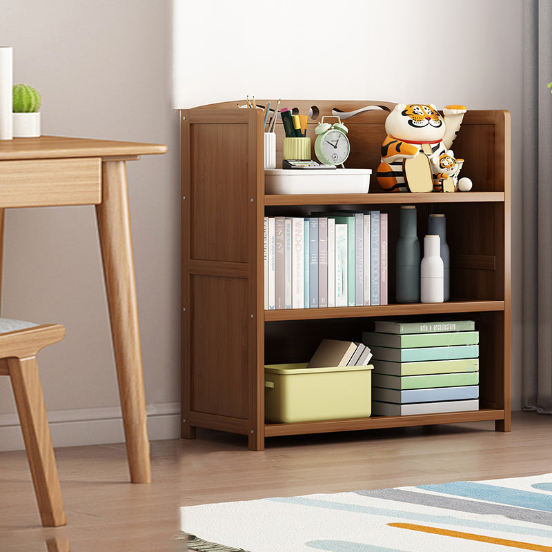 Contemporary Bamboo Bookcase Standard Closed Back Bookshelf with Shelves 27.6"L x 9.8"W x 31.5"H Drawer Not Included Clearhalo 'Bookcases' 'furn' 'furn_bookcases' 'Furniture' 'Office Furniture' 6584829