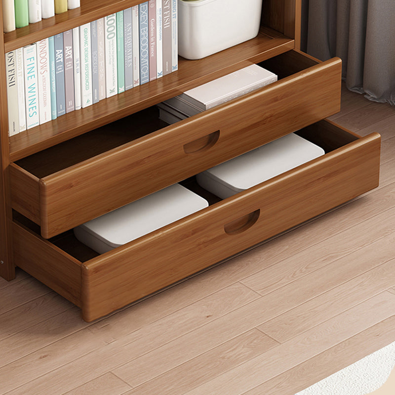 Contemporary Bamboo Bookcase Standard Closed Back Bookshelf with Shelves Clearhalo 'Bookcases' 'furn' 'furn_bookcases' 'Furniture' 'Office Furniture' 6584834