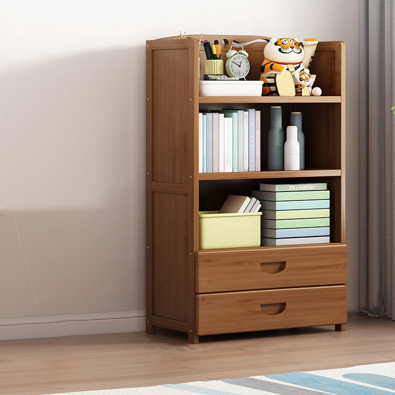 Contemporary Bamboo Bookcase Standard Closed Back Bookshelf with Shelves 2 Clearhalo 'Bookcases' 'furn' 'furn_bookcases' 'Furniture' 'Office Furniture' 6584836