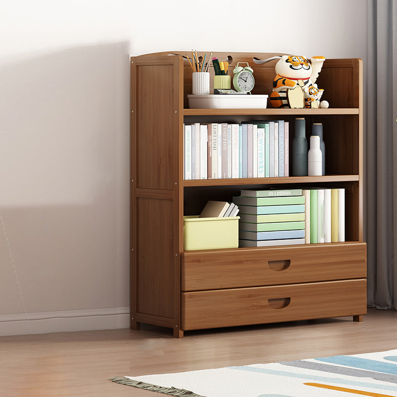 Contemporary Bamboo Bookcase Standard Closed Back Bookshelf with Shelves 35"L x 10"W x 43"H 2 Clearhalo 'Bookcases' 'furn' 'furn_bookcases' 'Furniture' 'Office Furniture' 6584839