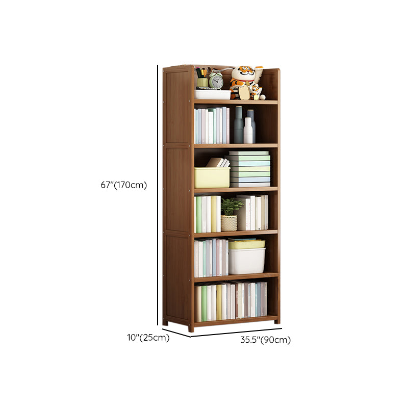 Contemporary Bamboo Bookcase Standard Closed Back Bookshelf with Shelves Clearhalo 'Bookcases' 'furn' 'furn_bookcases' 'Furniture' 'Office Furniture' 6584848