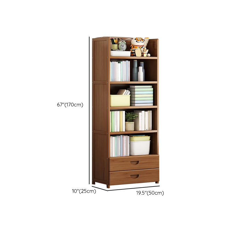 Contemporary Bamboo Bookcase Standard Closed Back Bookshelf with Shelves Clearhalo 'Bookcases' 'furn' 'furn_bookcases' 'Furniture' 'Office Furniture' 6584853