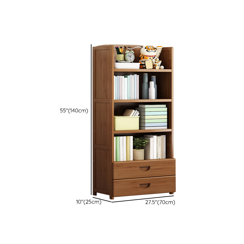 Contemporary Bamboo Bookcase Standard Closed Back Bookshelf with Shelves Clearhalo 'Bookcases' 'furn' 'furn_bookcases' 'Furniture' 'Office Furniture' 6584857