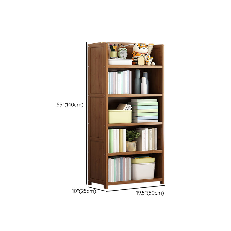Contemporary Bamboo Bookcase Standard Closed Back Bookshelf with Shelves Clearhalo 'Bookcases' 'furn' 'furn_bookcases' 'Furniture' 'Office Furniture' 6584858