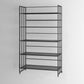 Glam Antique Finish Shelf Bookcase Metal Frame Bookshelf with Rectangular Shelves