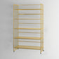 Glam Antique Finish Shelf Bookcase Metal Frame Bookshelf with Rectangular Shelves