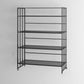 Glam Antique Finish Shelf Bookcase Metal Frame Bookshelf with Rectangular Shelves