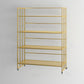 Glam Antique Finish Shelf Bookcase Metal Frame Bookshelf with Rectangular Shelves