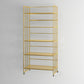 Glam Antique Finish Shelf Bookcase Metal Frame Bookshelf with Rectangular Shelves