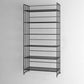 Glam Antique Finish Shelf Bookcase Metal Frame Bookshelf with Rectangular Shelves