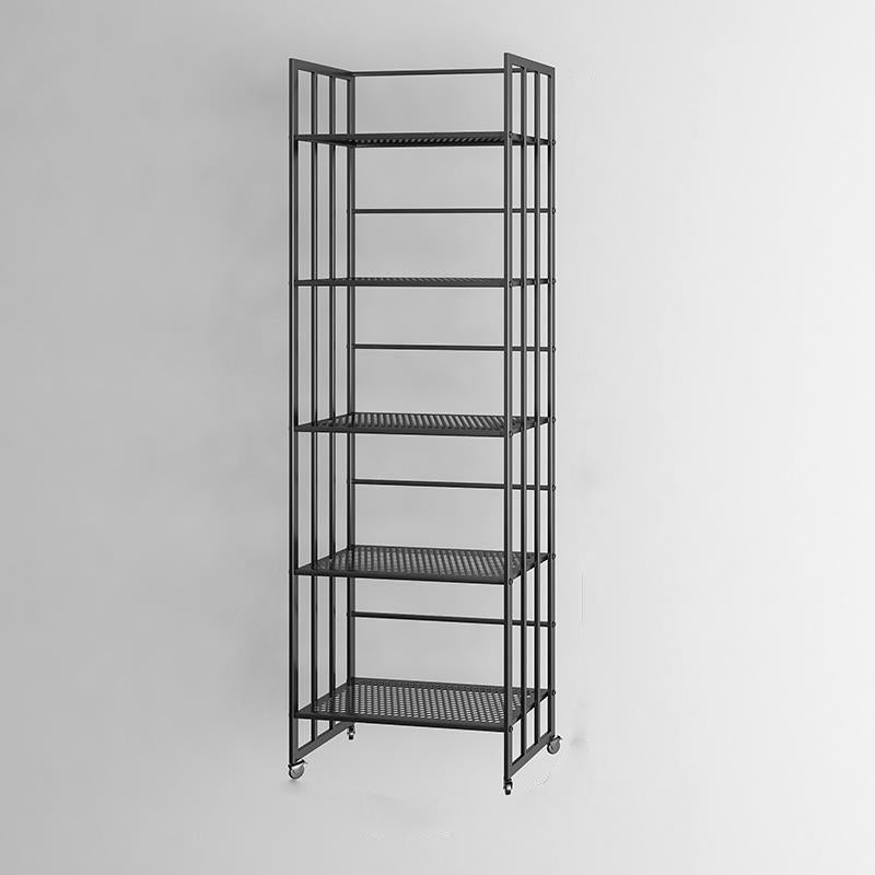 Glam Antique Finish Shelf Bookcase Metal Frame Bookshelf with Rectangular Shelves