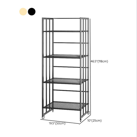 Glam Antique Finish Shelf Bookcase Metal Frame Bookshelf with Rectangular Shelves
