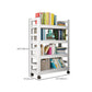 Metal Standard Bookshelf Modern Rectangle Bookcase with Casters