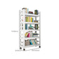 Metal Standard Bookshelf Modern Rectangle Bookcase with Casters