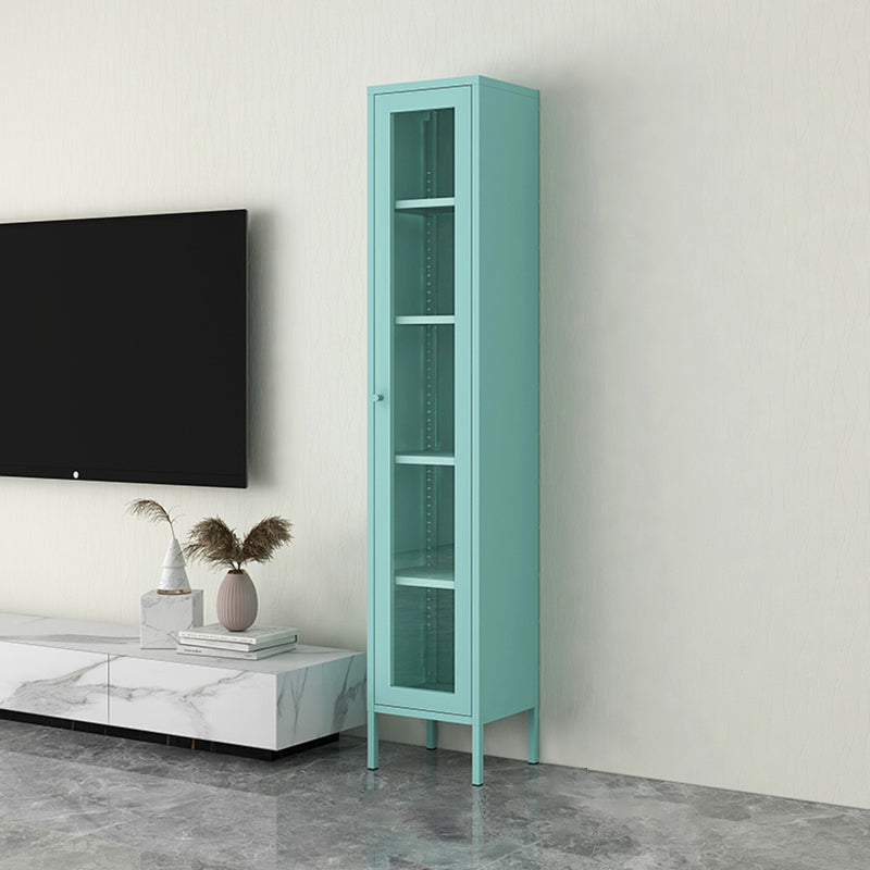 Scandinavian Metal Bookshelf Closed Back Standard Bookcase with Cabinets