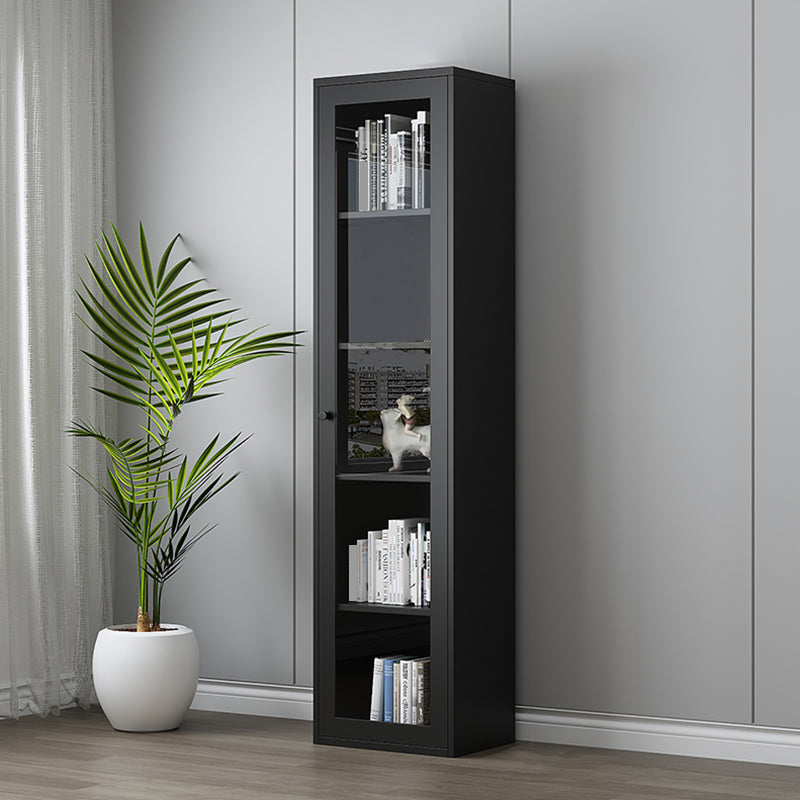 Scandinavian Metal Bookshelf Closed Back Standard Bookcase with Cabinets