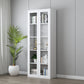 Scandinavian Metal Bookshelf Closed Back Standard Bookcase with Cabinets