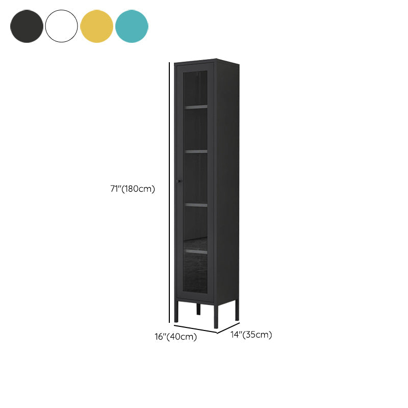 Scandinavian Metal Bookshelf Closed Back Standard Bookcase with Cabinets