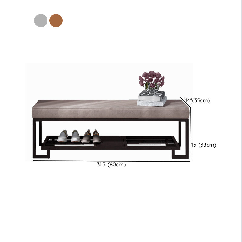 Mid-Century Modern Upholstered Bench Home Rectangle Seating Bench with Legs Clearhalo 'Benches' 'Chairs & Seating' 'furn' 'furn_benches' 'Furniture' 'Living Room Furniture' 6585057