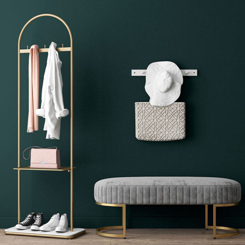 12.48-inch Width Modern Seating Bench Cushioned Metal Entryway Bench Clearhalo 'Benches' 'Chairs & Seating' 'furn' 'furn_benches' 'Furniture' 'Living Room Furniture' 6585084