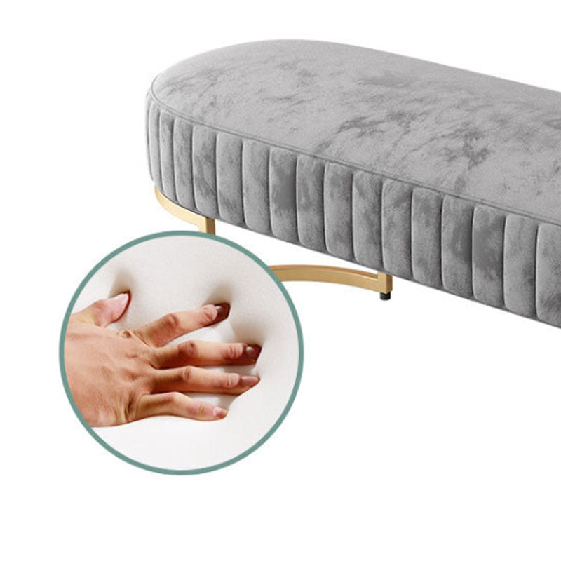 12.48-inch Width Modern Seating Bench Cushioned Metal Entryway Bench Clearhalo 'Benches' 'Chairs & Seating' 'furn' 'furn_benches' 'Furniture' 'Living Room Furniture' 6585088