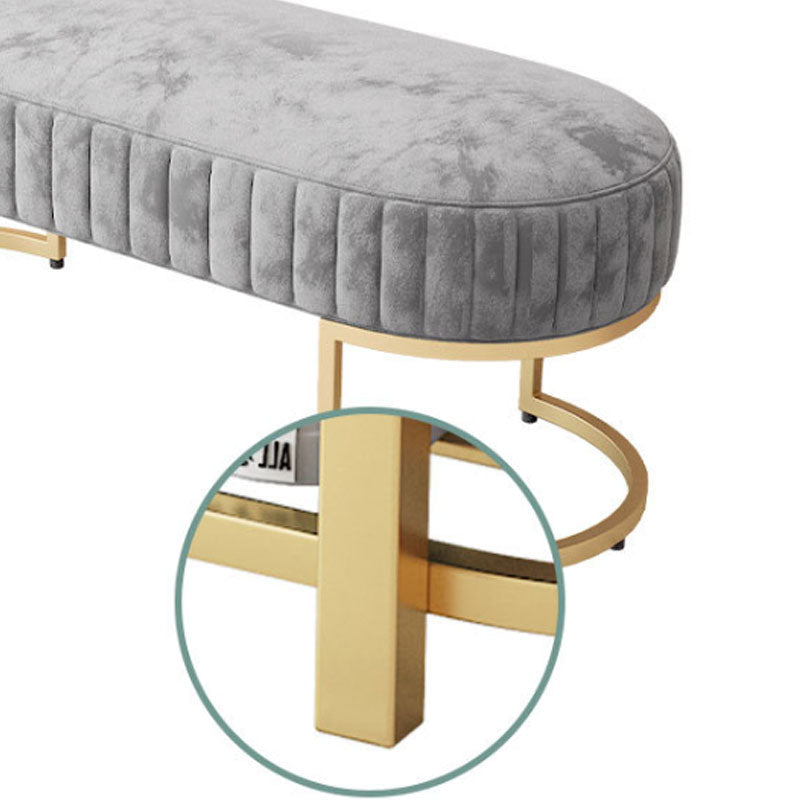 12.48-inch Width Modern Seating Bench Cushioned Metal Entryway Bench Clearhalo 'Benches' 'Chairs & Seating' 'furn' 'furn_benches' 'Furniture' 'Living Room Furniture' 6585090